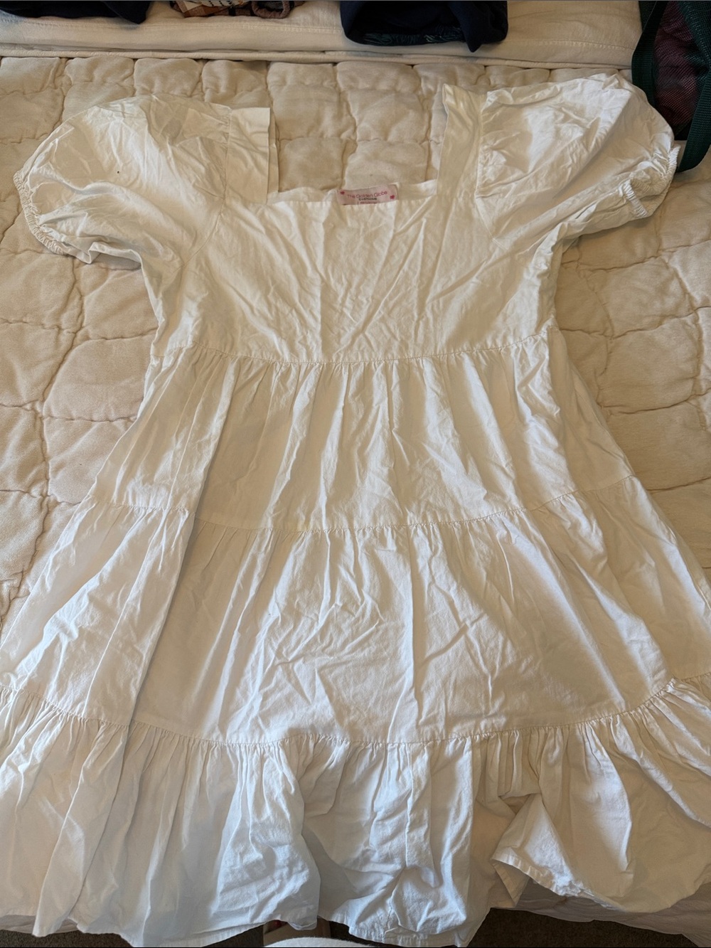 White Tiered Cotton Dress